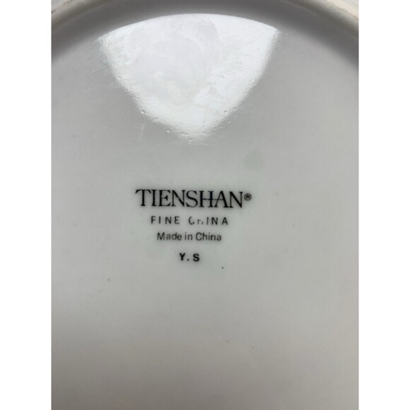 VTG Set of 2 Tienshan 9.5" Deck The Halls Serving Bowl Christmas Poinsettia Dish - Picture 10 of 12